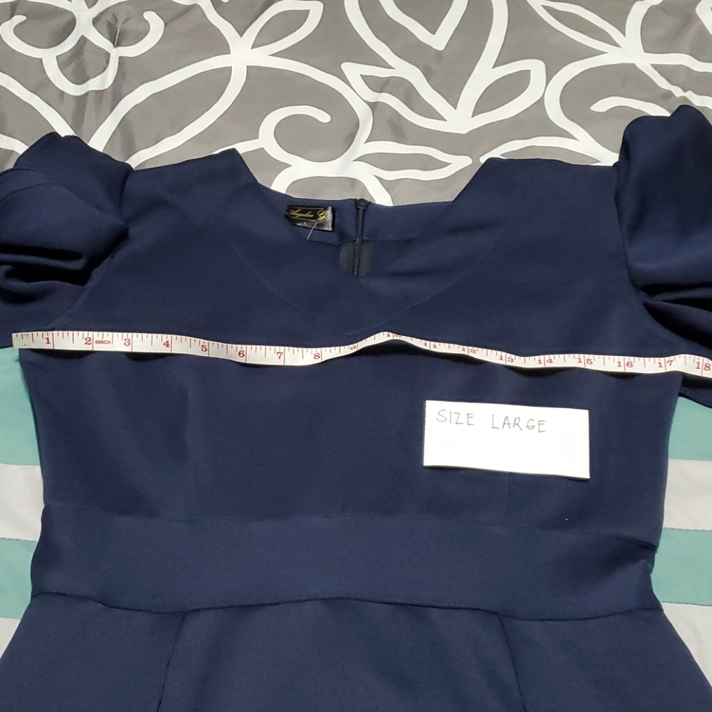 Navy Blue Ruffle Dress New! - Picture 6 of 9